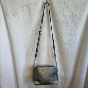 Michael Kors Silver Metallic Crossbody Bag